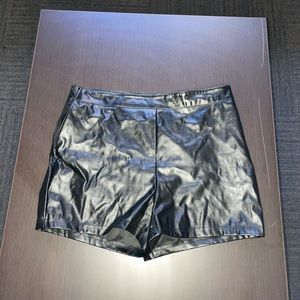 high waisted leather shorts